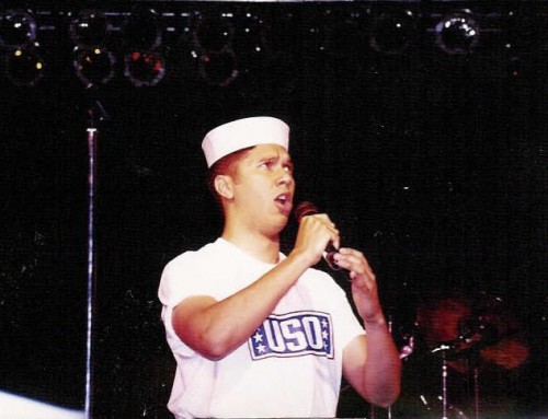 MM singing at The Intrepid, NYC (Fleet Week)